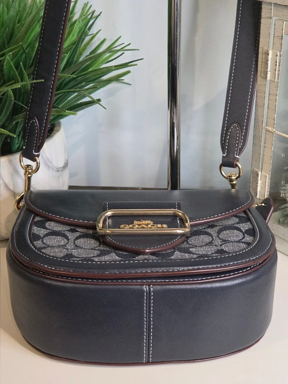 Coach Morgan Saddle Bag In Signature Chambray (Style CH143)